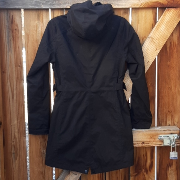 The north face hyvent black long coat sz xs - Picture 4 of 8